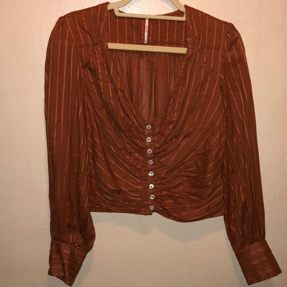 Free People puff sleeve top